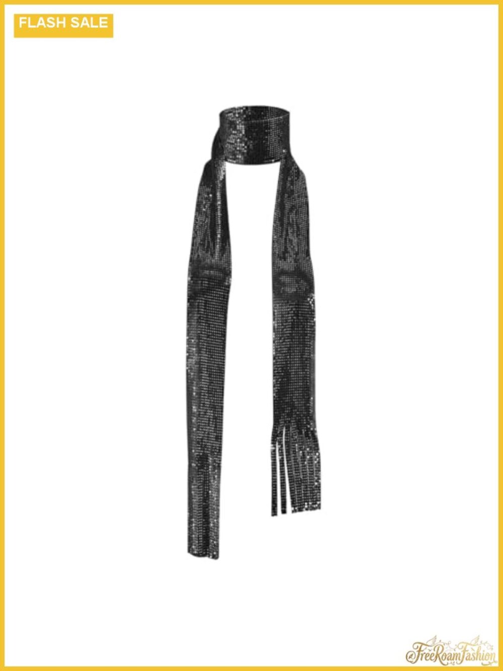 Sequin Neck Tie Scarf Long Skinny Shawl Neckerchief for Evening Party Club